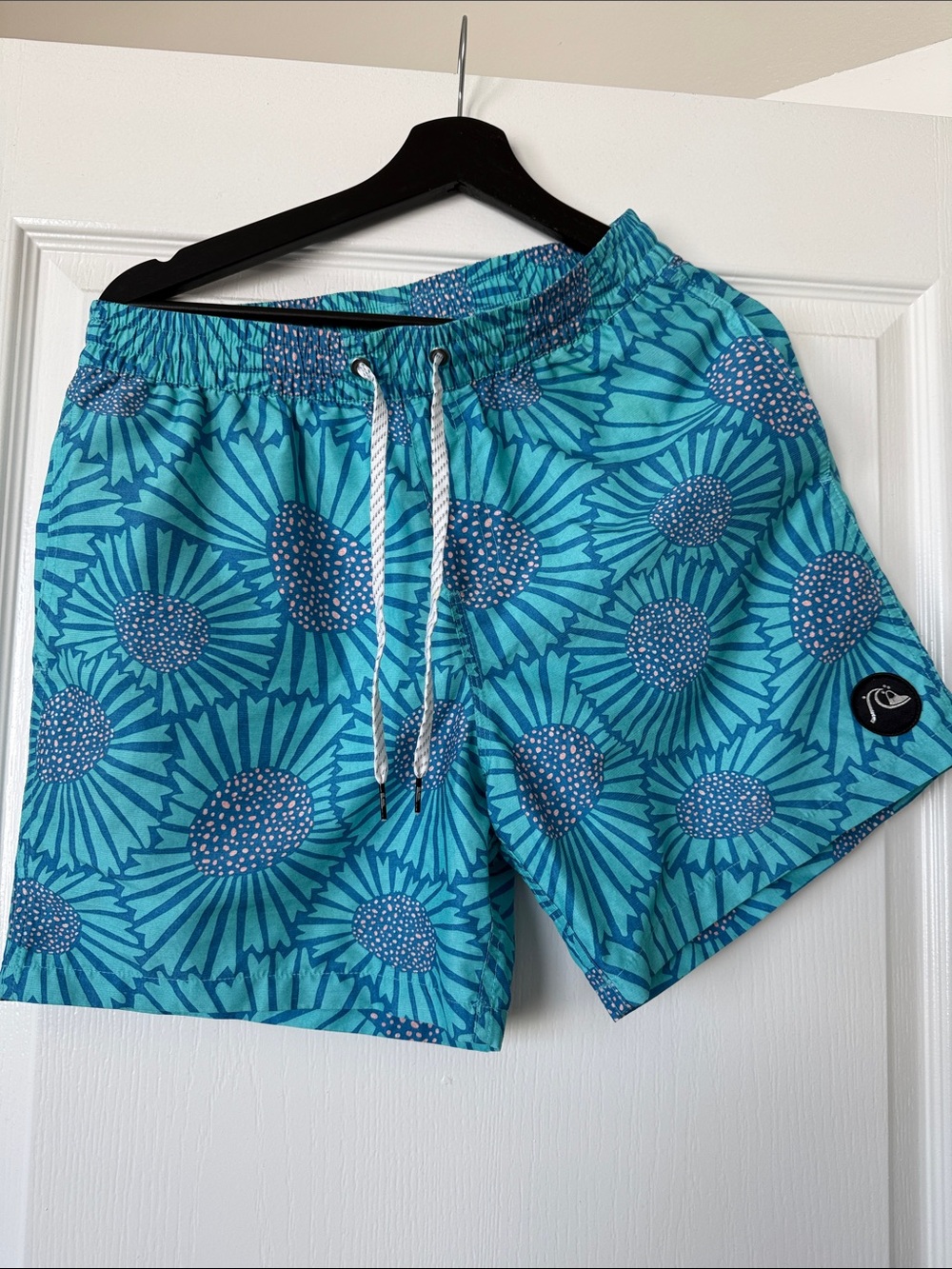 Quiksilver Teal Floral Sunburst Hybrid Shorts